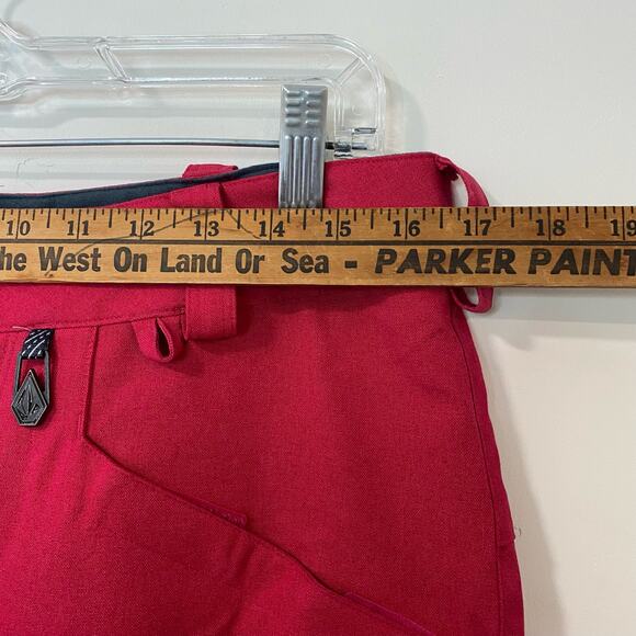 Volcom Women's Transfer Snow Pant Straight Leg Dark Pink Medium Ski Snowboard - Picture 9 of 11